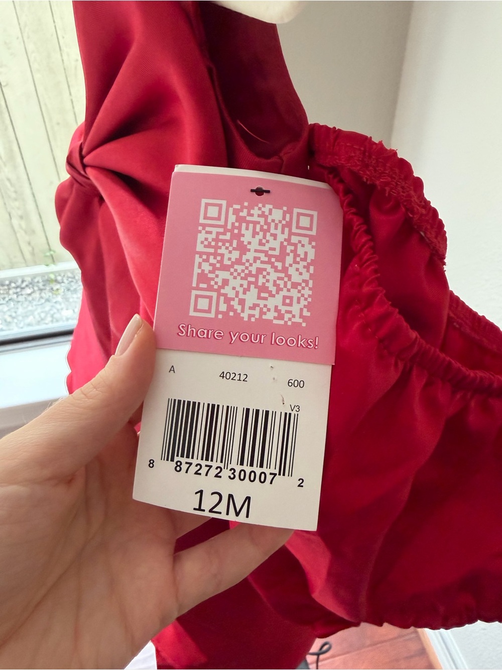 Rare Editions Red Bow-Front Formal Girls' Dress - Picture 4 of 6